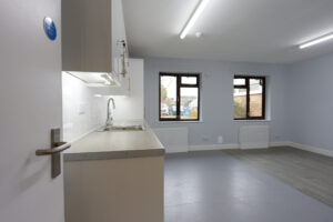 Edge Property Solutions | Firedoor leading to a new kitchen Edge Property